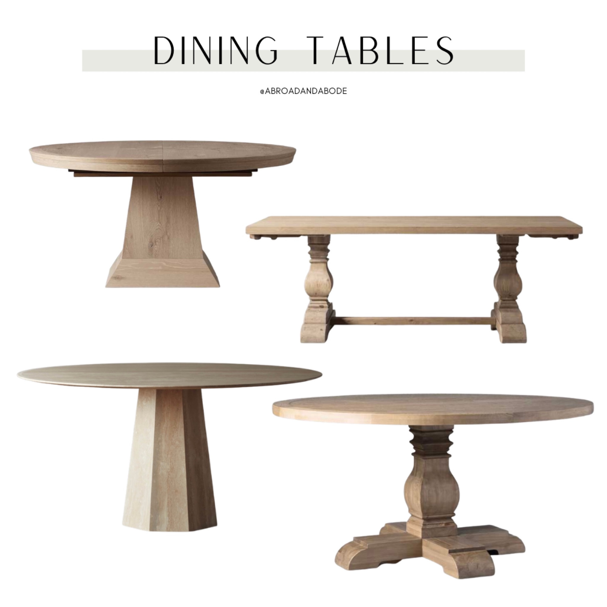 Dining Tables from Arhaus!

Dining tables, dining room, dining room decor, dining room design, Arhaus, interior designer, wood table, modern home style

#LTKhome #LTKfamily #LTKunder50