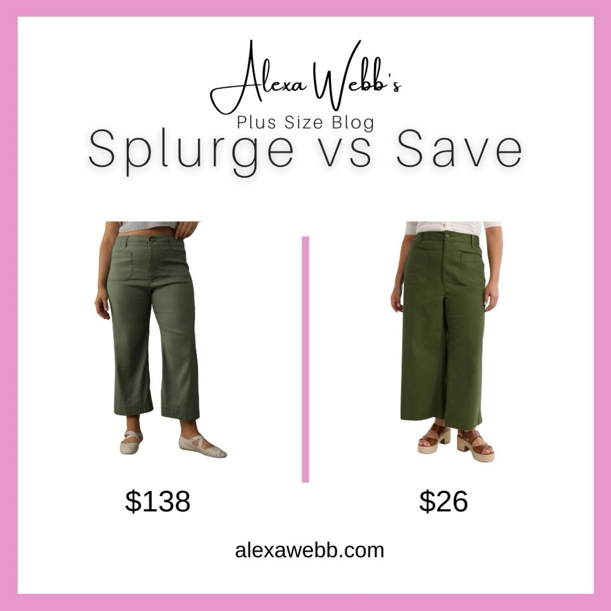 Cropped Wide-Leg Pants - Splurge vs Save by Alexa Webb #plussize

#LTKStyleTip #LTKPlusSize #LTKOver40