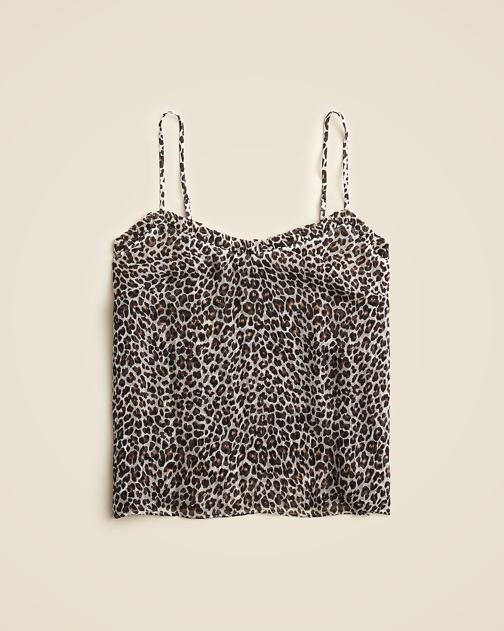 Ruffle-trim camisole in crinkle cupro | J. Crew US