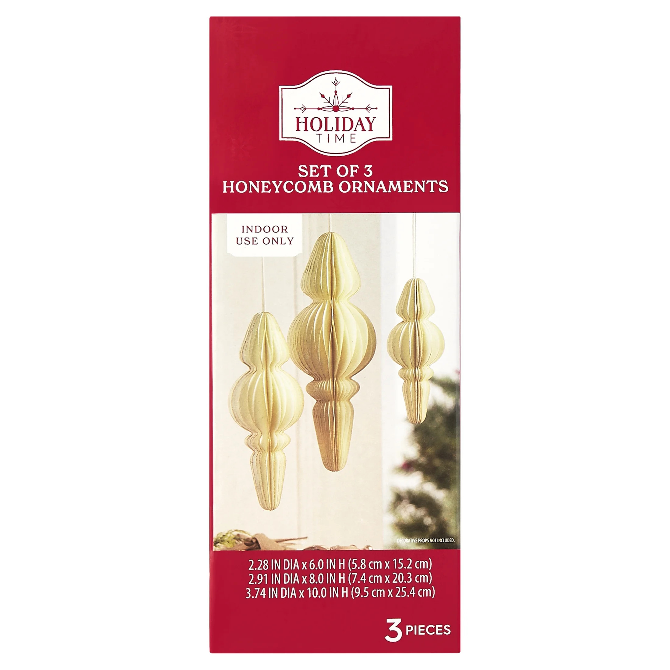 3 Count Beige Paper Finial Christmas Ornaments, by Holiday Time | Walmart (US)