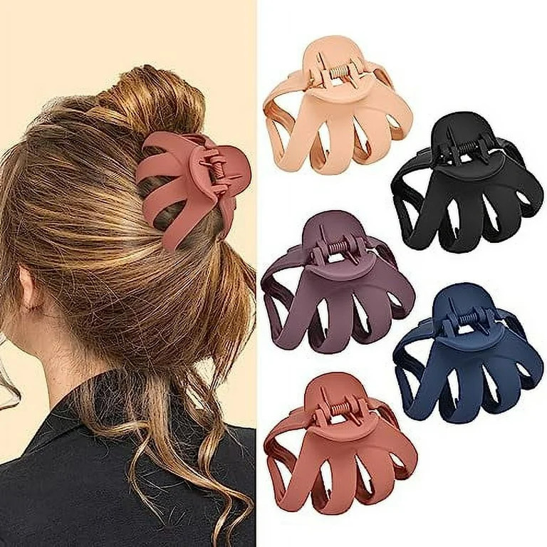 Lolalet Octopus Hair Claw Clips, 5 Pack Non-slip Jaw Clips Medium Hair Clamps for Thick Curly Lon... | Walmart (US)