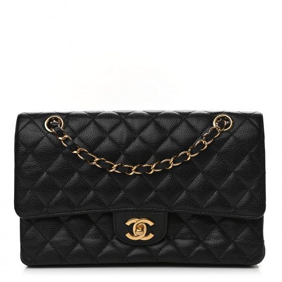 CHANEL Caviar Quilted Medium Double Flap Black | FASHIONPHILE (US)