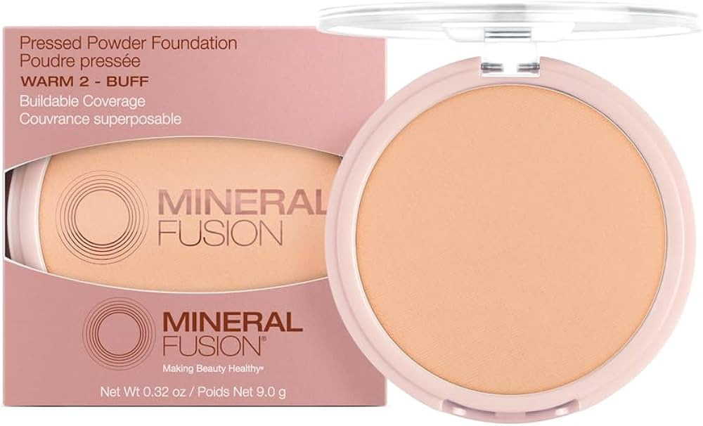 Mineral Fusion Pressed Powder Foundation, Warm 2 - Med Skin w/Yellowish Undertones, Age Defying F... | Amazon (US)
