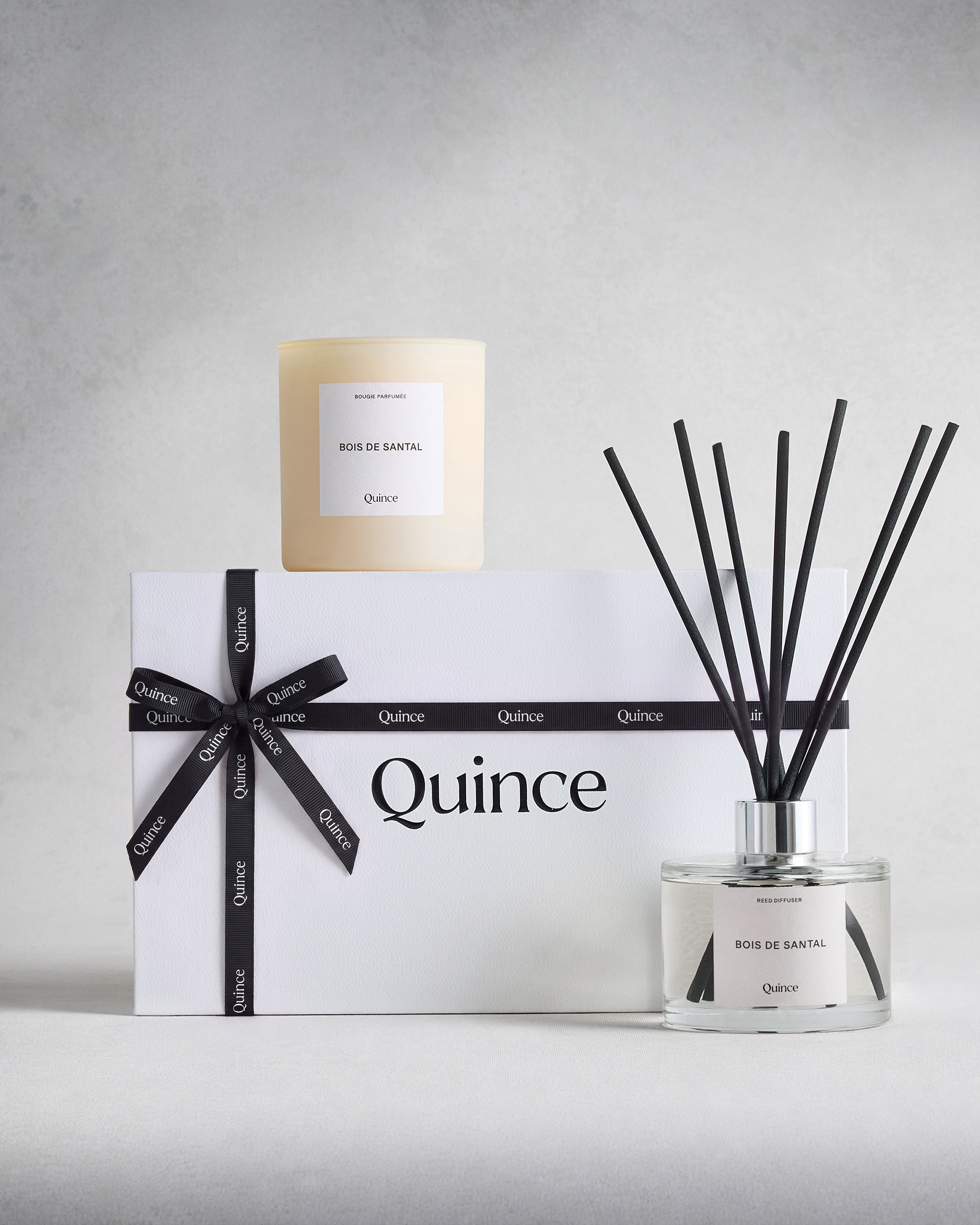 Quince Bois de Santal candle and diffuser gift set