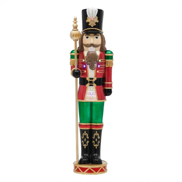 3.5 ft. LED Nutcracker with Staff Holiday Porch Greeter | The Home Depot