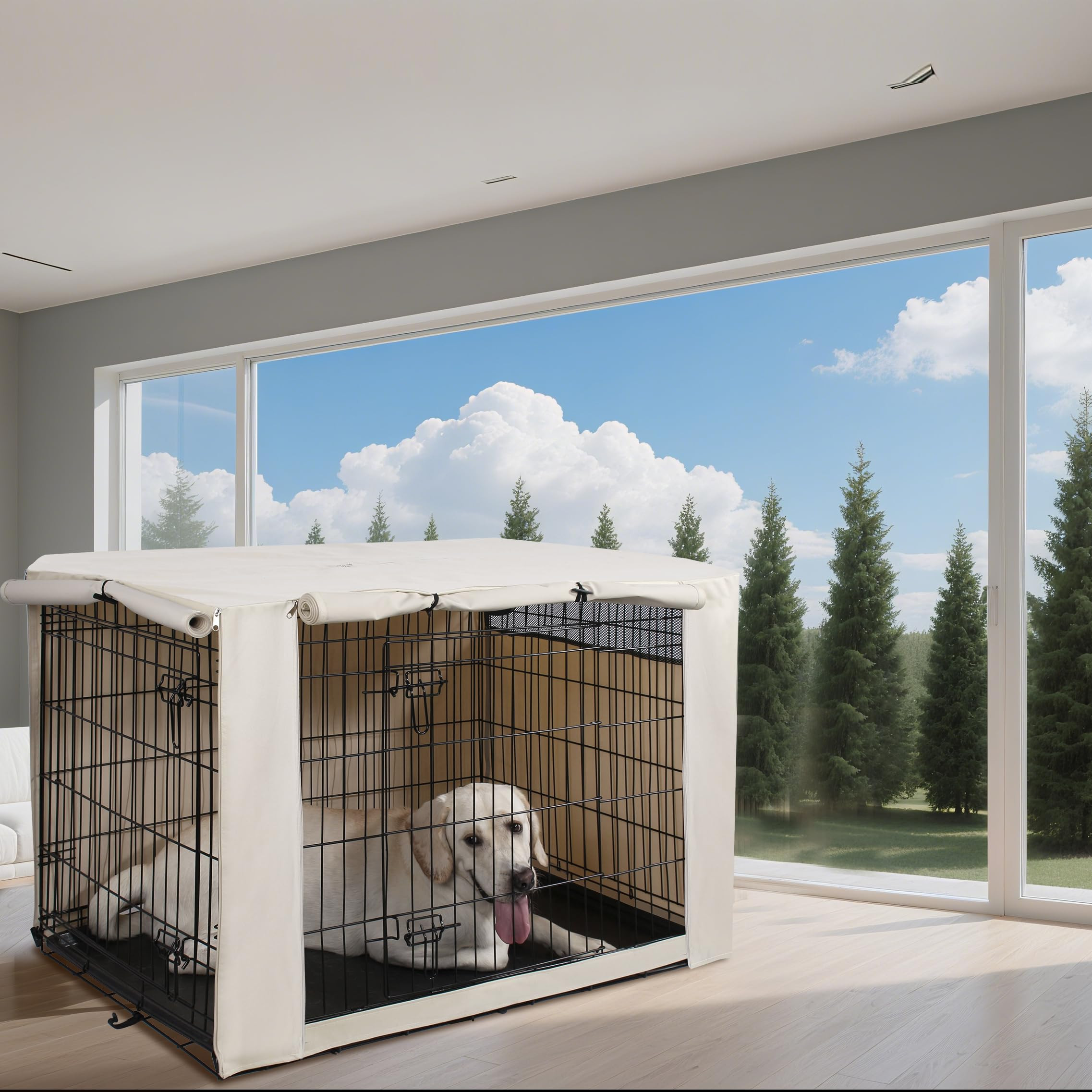 HiCaptain Breathable Dog Crate Cover 24 Inch, Durable Heavy Duty Kennel Cover, Dual Zippered Pane... | Amazon (US)