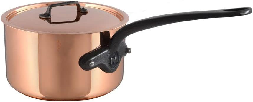 Mauviel M'Heritage M150CI 1.5mm Polished Copper & Stainless Steel Saucepan With Lid, And Cast Iron Handles, 2.8-qt, Made in France | Amazon (US)