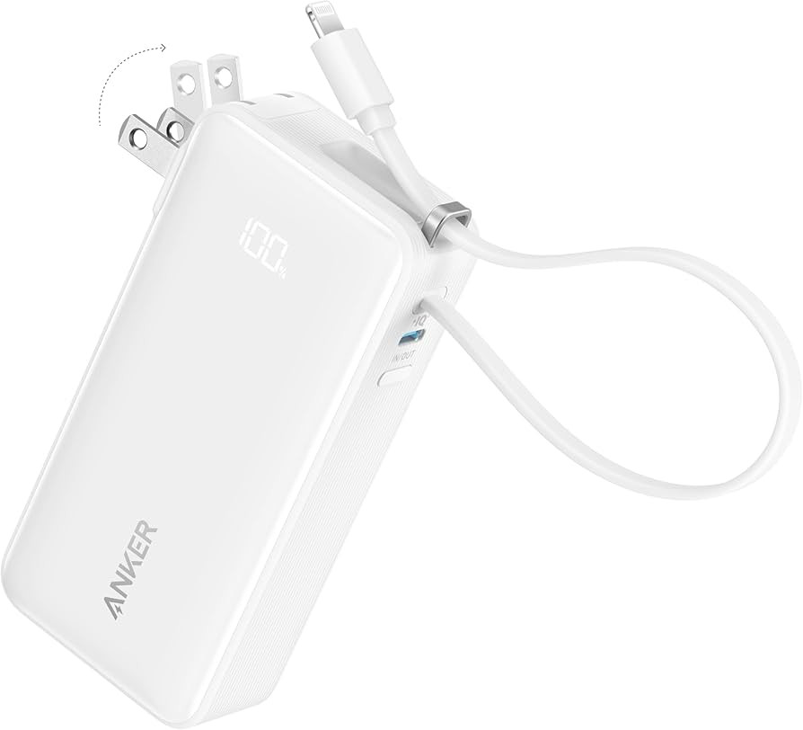 Anker Nano 3-in-1 Power Bank, Built-in Lightning Cable, USB-C Port, Foldable AC Plug for Fast Rec... | Amazon (US)