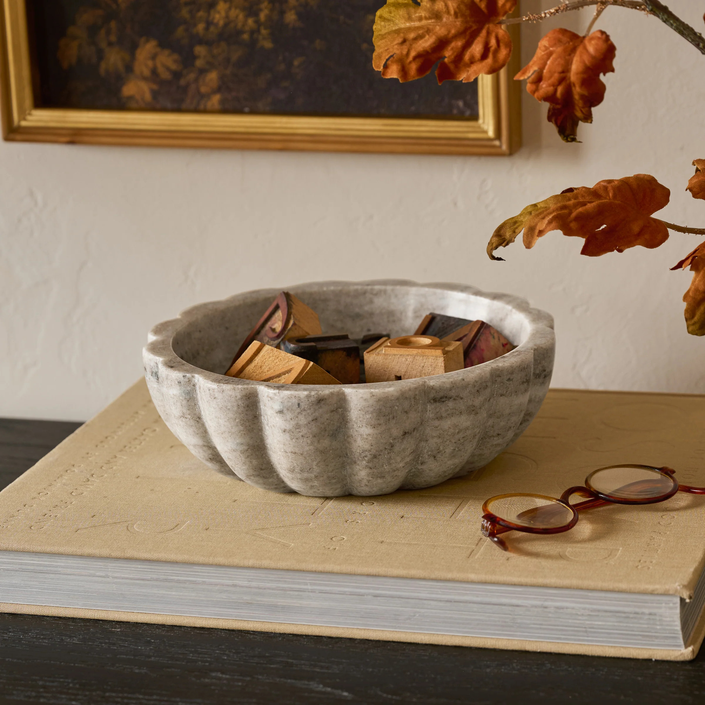 Foster Marble Scalloped Bowl | Magnolia