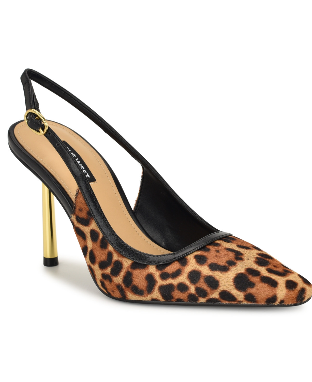 Nine West Women's Orlanda Slingback Stiletto Pumps - Leopard Calf Hair | Macy's