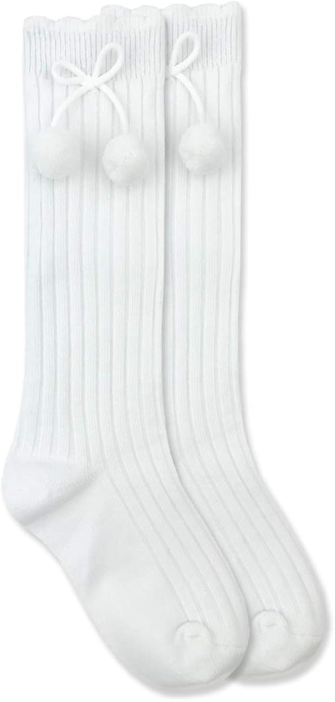 Jefferies Socks girls Rib Pom Pom Knee High Socks 1 Pair Pack | Amazon (US)