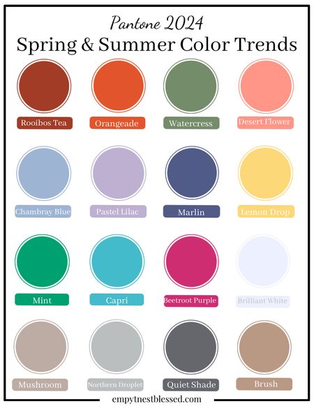 Spring trending colors! From an orange sweater and a green Johnny collar pullover to. Pink ladylike jacket and a lilac purse, on emptynestblessed.com we’ve rounded up all of the 2024 trending spring & summer colors. These are the hues you’re going to be seeing everywhere this year. 

Click below for some of our favorite looks in these hot hues, and go to EmptyNestBlessed.com to learn more!

#LTKSeasonal #LTKstyletip #LTKover40