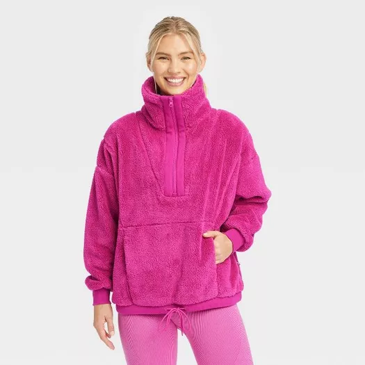 Women's Fleece Lounge Sweatshirt - Colsie™ Pink M : Target
