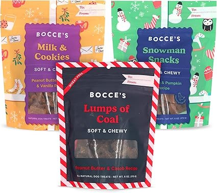 Bocce’s Bakery Holiday Soft & Chewy Bundle Dog Treats, All-Natural Wheat-Free Christmas Dog Tre... | Amazon (US)