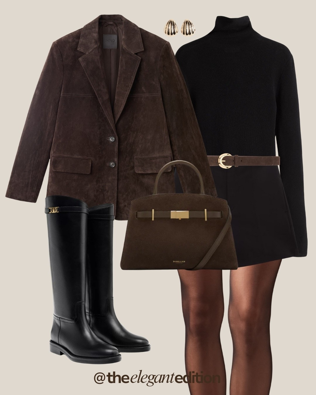 Suede blazer with riding boots
Brown suede, black turtleneck dress, texture mixing

#LTKeurope #LTKstyletip #ridingboots #suedeblazer #brownandblack
