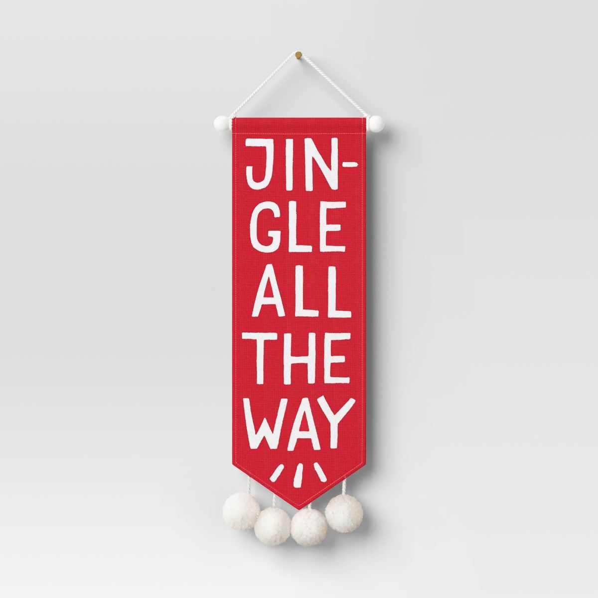 18" 'Jingle All the Way' Fabric Hanging Wall Décor Red/White - Wondershop™ | Target