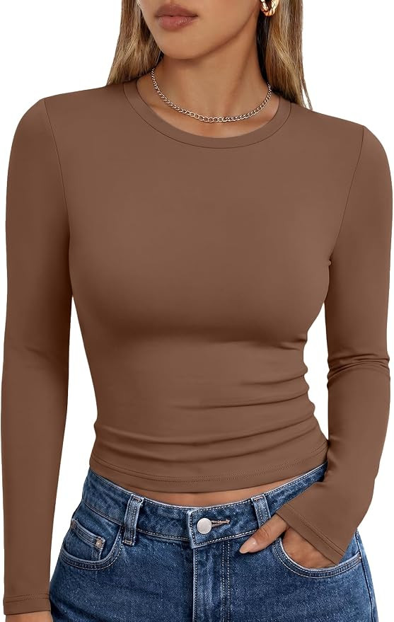 Trendy Queen Womens Long Sleeve T Shirts Fall Fashion Basic Y2K Tops 2026 | Buttery-Soft, Super S... | Amazon (US)
