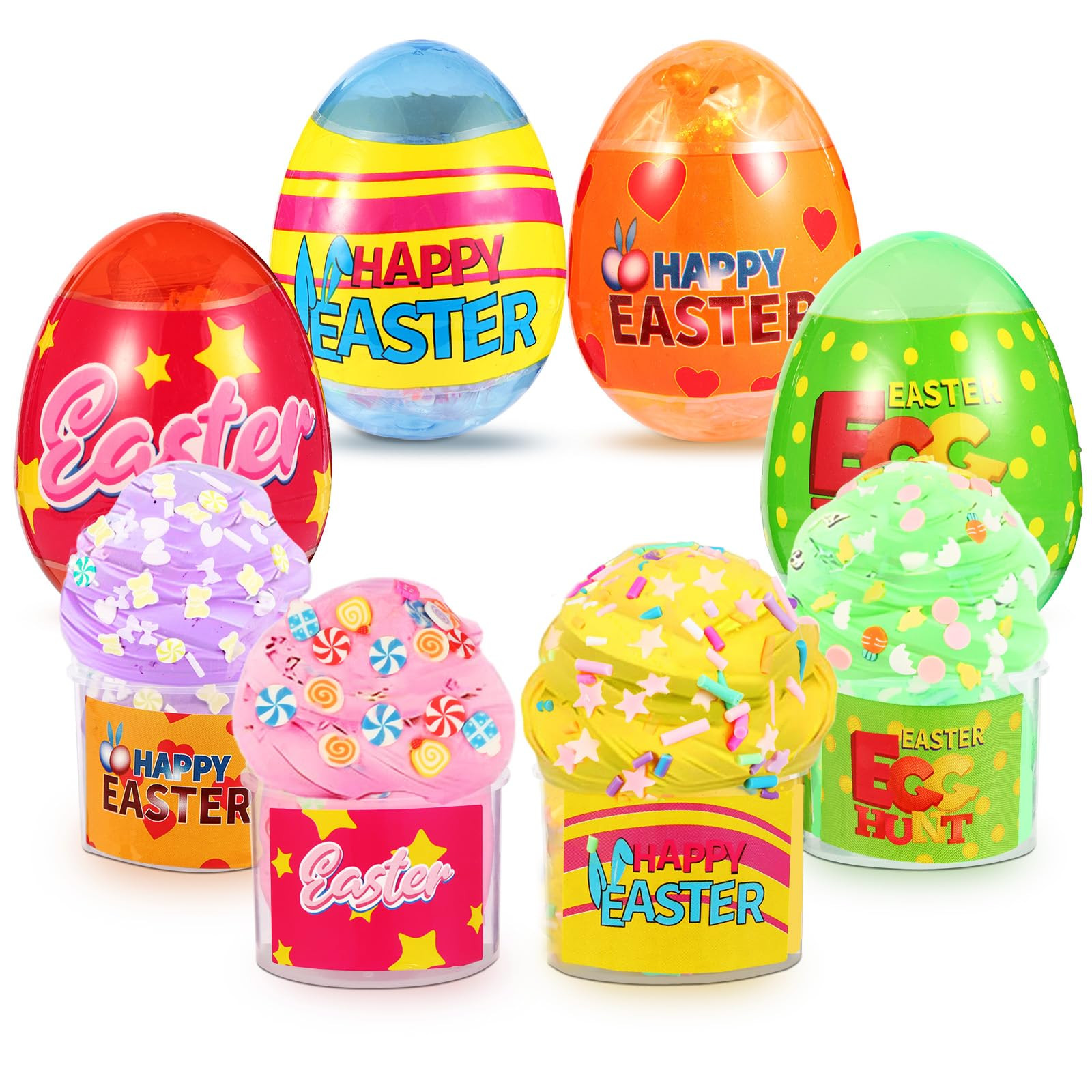 4 Pack Easter Egg with Slime Toys Inside for Kids Boys Girls Easter Basket Stuffers Gifts | Amazon (US)