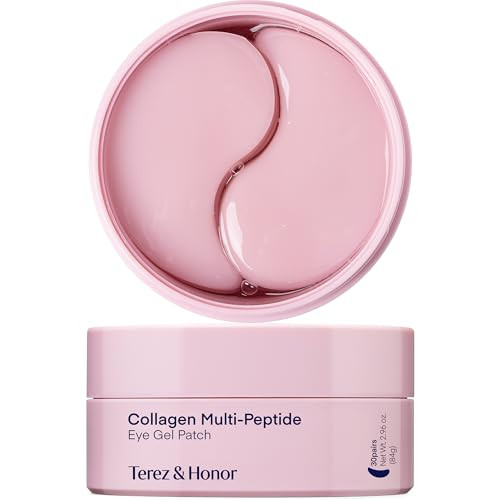 Peptide Collagen Under Eye Patches: Hydrogel Mask for Puffy Eyes Dark Circles Wrinkles Undereye Bags Fine Lines & Smile Lines - Korean Skin Care Deep Hydrating & Firming Eye Treatment, 30 Pairs | Amazon (US)
