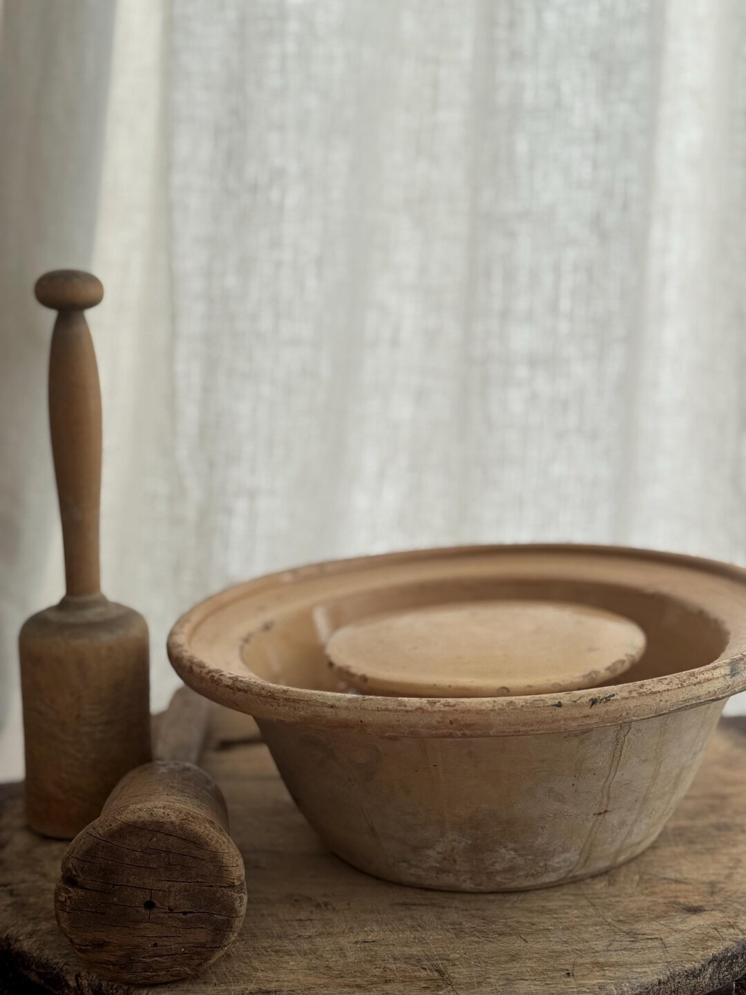 Antique French Formagerie Bowl | 11” Cheese Mold With Drainage Hole | 19th-century French Earth... | Etsy (US)