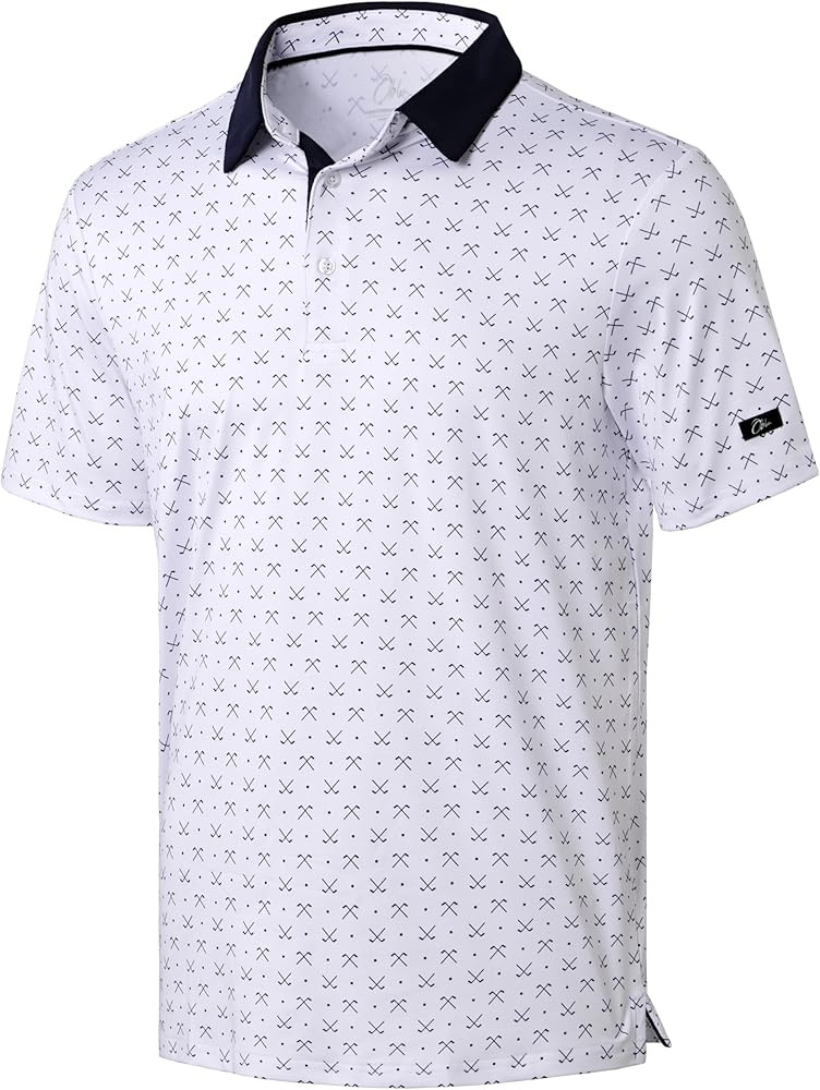 Obla Mens Golf Polo Shirts Short Sleeve Dry Fit Performance Moisture Wicking Casual Print Collare... | Amazon (US)