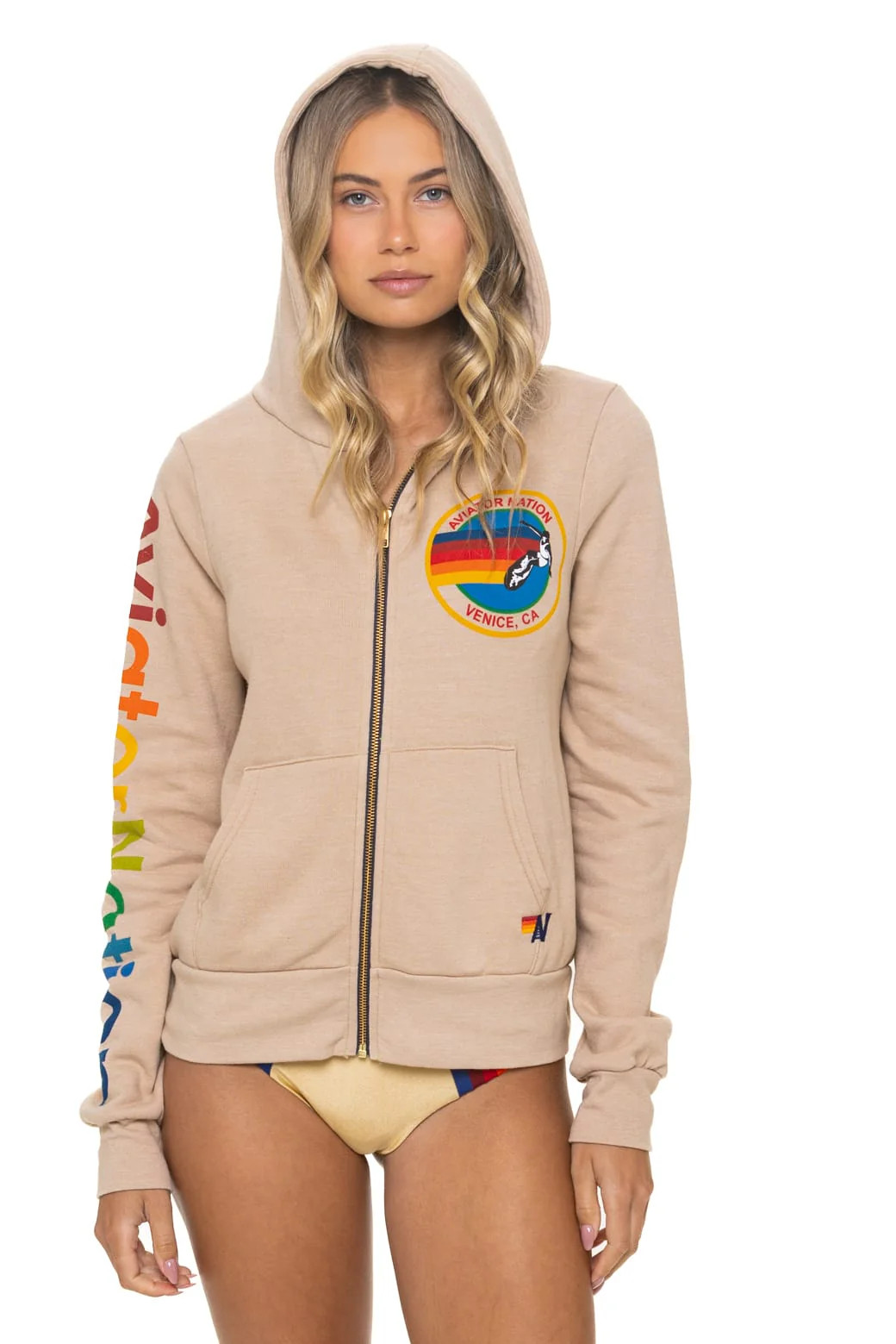 AVIATOR NATION HOODIE - SAND | Aviator Nation