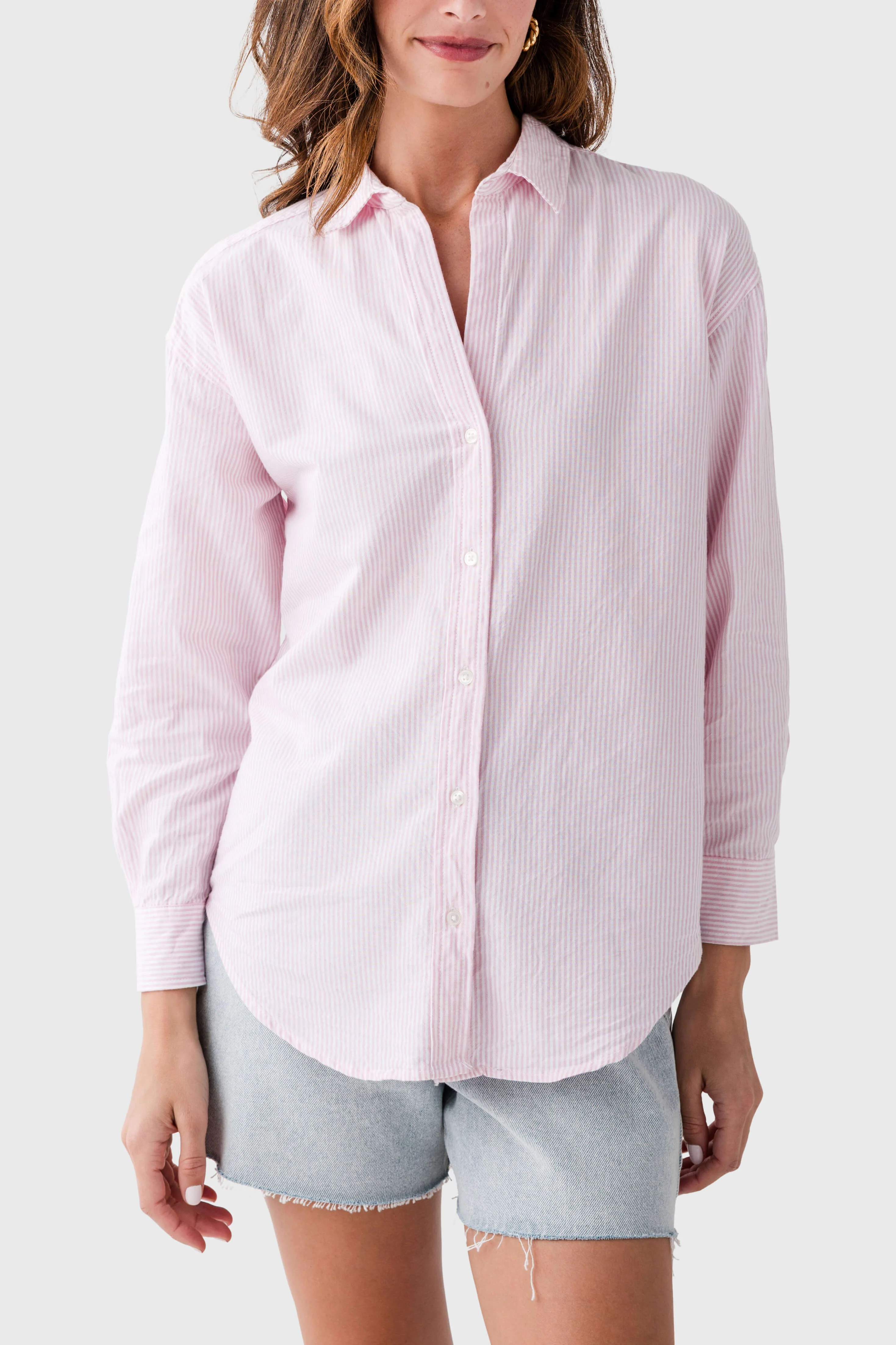 Beach Lunch Lounge Striped Button Down Shirt | Social Threads