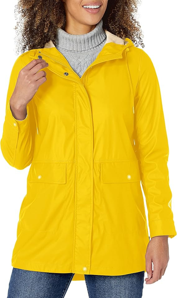 Levi's Women's Midlength Rubberized PU Rain Jacket (Standard & Plus Sizes) | Amazon (US)