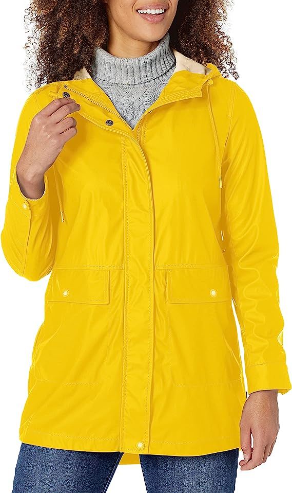 Levi's Women's Midlength Rubberized PU Rain Jacket (Standard & Plus Sizes) | Amazon (US)