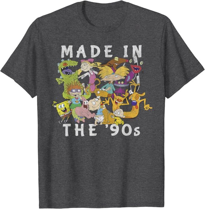 Nickelodeon Made In The 90's Faded Character Collage T-Shirt | Amazon (US)