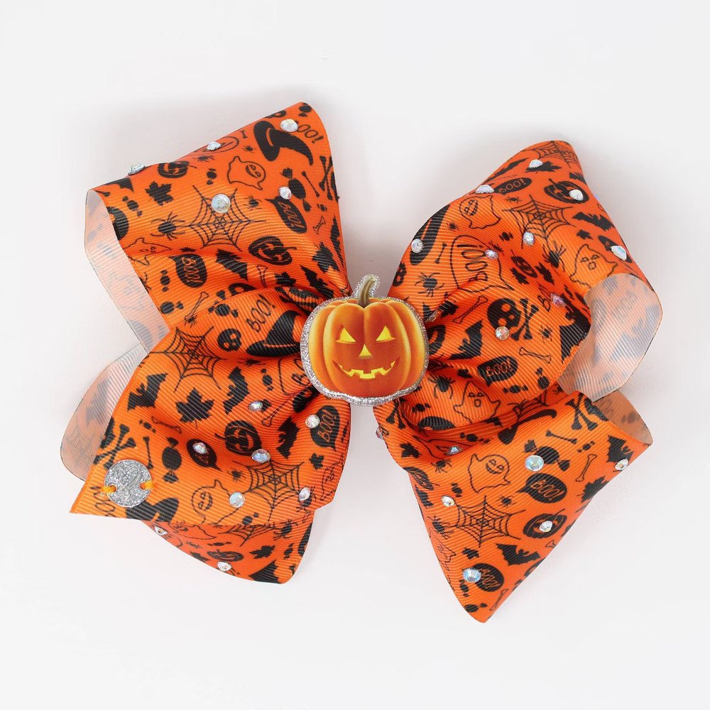 Girls' JoJo Siwa Halloween Hair Clip Bow - Dark Orange | Target