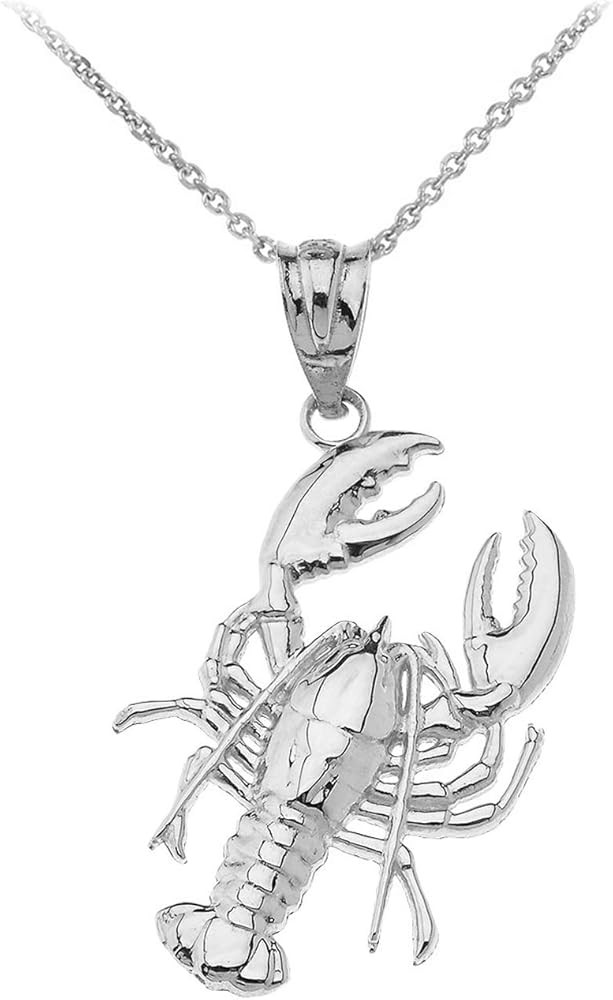 Claddagh Gold Ocean Jewelry Sterling Silver Lobster Ocean Sea Seafood Nautical Pendant Necklace | Amazon (US)