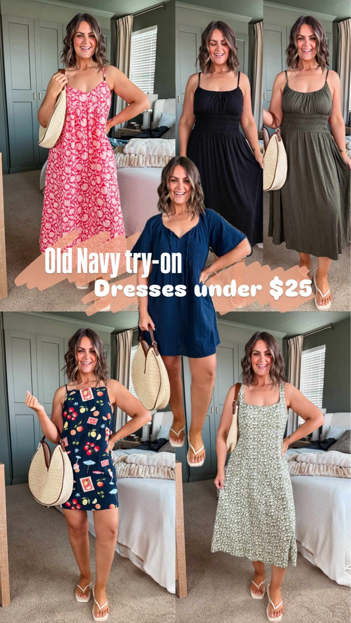 Old Navy Dresses under $25
Floral, medium 
Blue with pattern, large
Black & olive, medium
Green floral, large
Blue gauze, medium
Sandals, true size 10

Under $25, size 12, midsize, mom style, summer outfits, summer dress, old navy sale

#LTKSaleAlert #LTKootd #LTKSeasonal