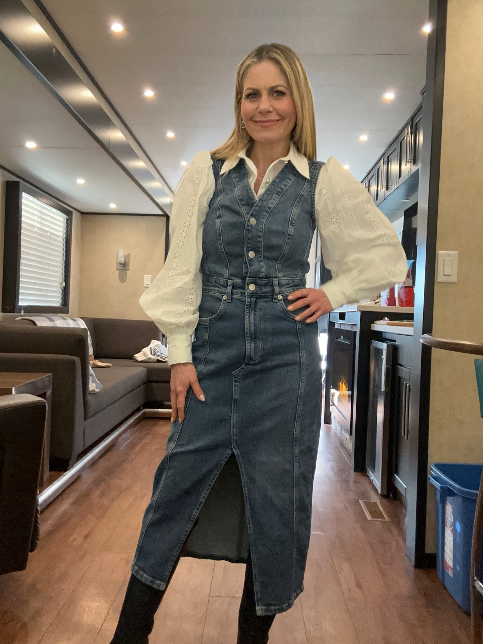 I’m always looking for a new iteration of a denim dress and this one gets it. Super cute without a top underneath too when it warms up! 

#LTKOver40 #LTKWatchNow #LTKPetite