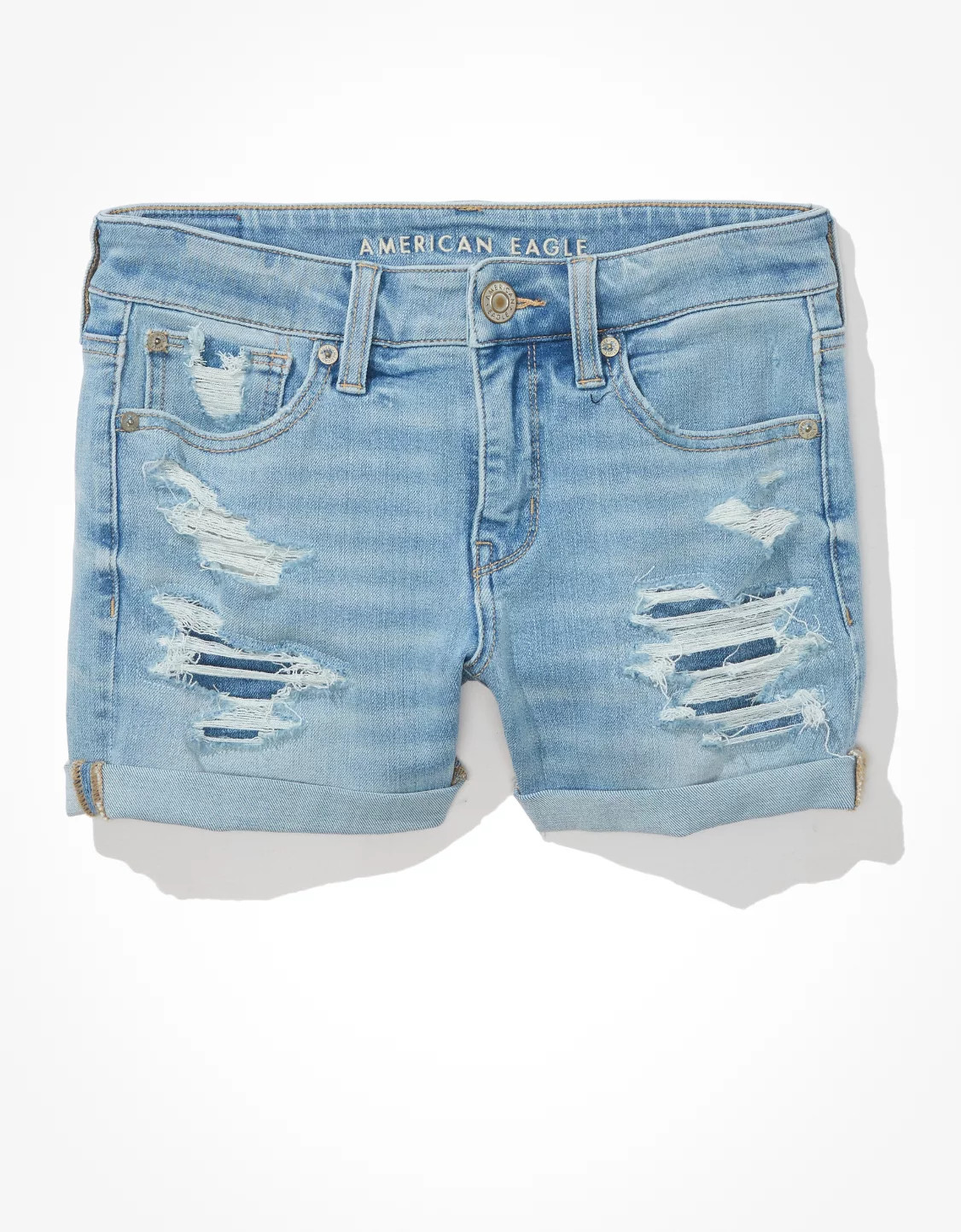 AE Dream Denim Midi Short | American Eagle Outfitters (US & CA)