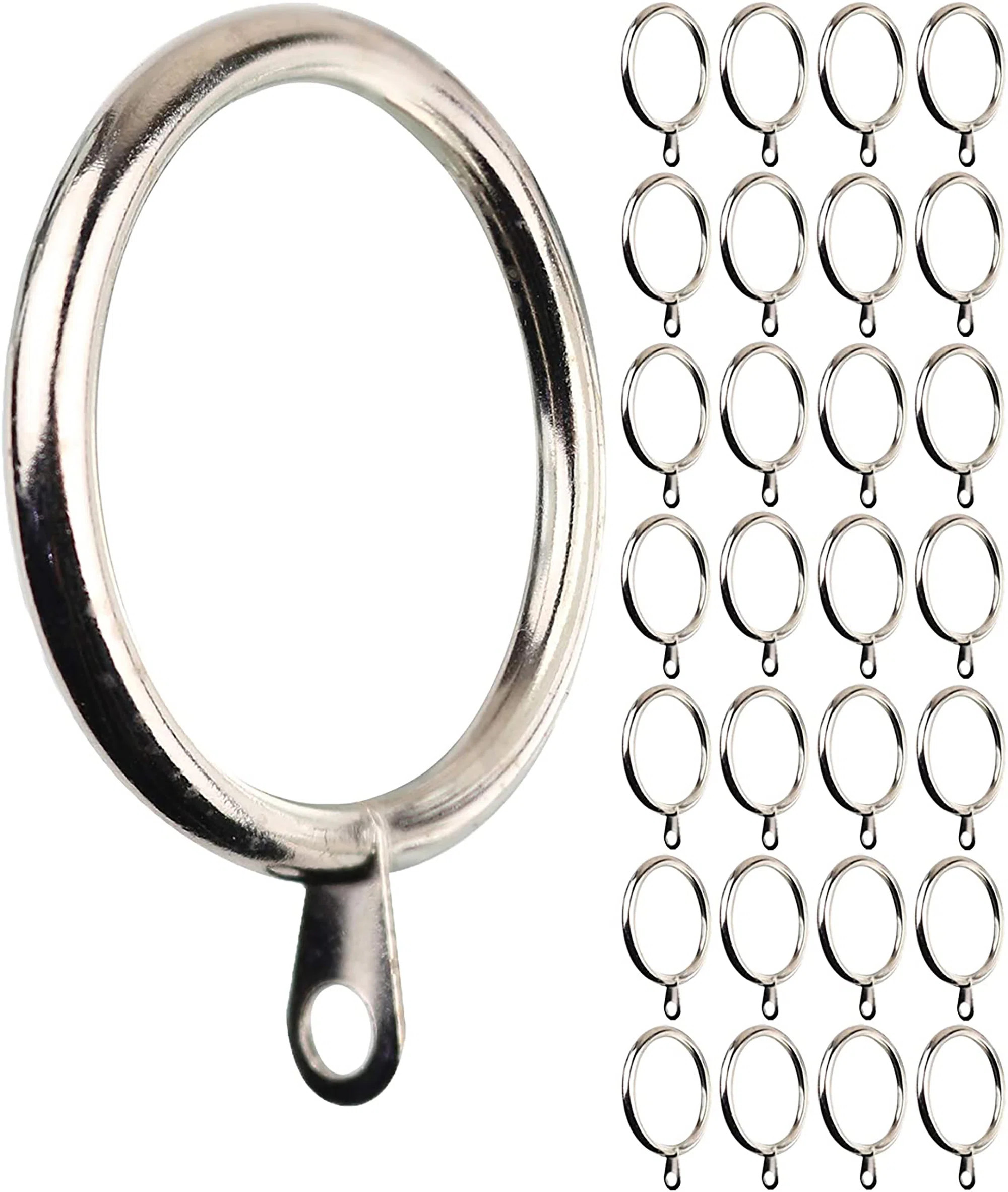 MERIVILLE 28 Pcs Gold 2-Inch Inner Diameter Metal Curtain Rings With Eyelets (Set of 28) | Wayfair North America