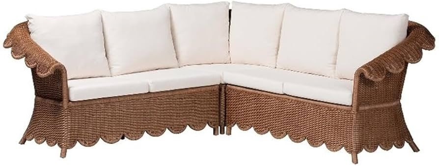 bali & pari Detta Natural Rattan 3-Piece Sectional Set | Amazon (US)