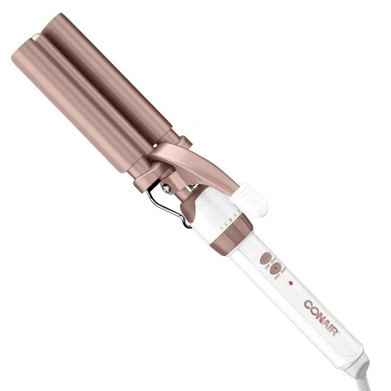 Conair CD704DGN Double Ceramic Triple Barrel Hair Waver, White and Rose Gold - Walmart.com | Walmart (US)