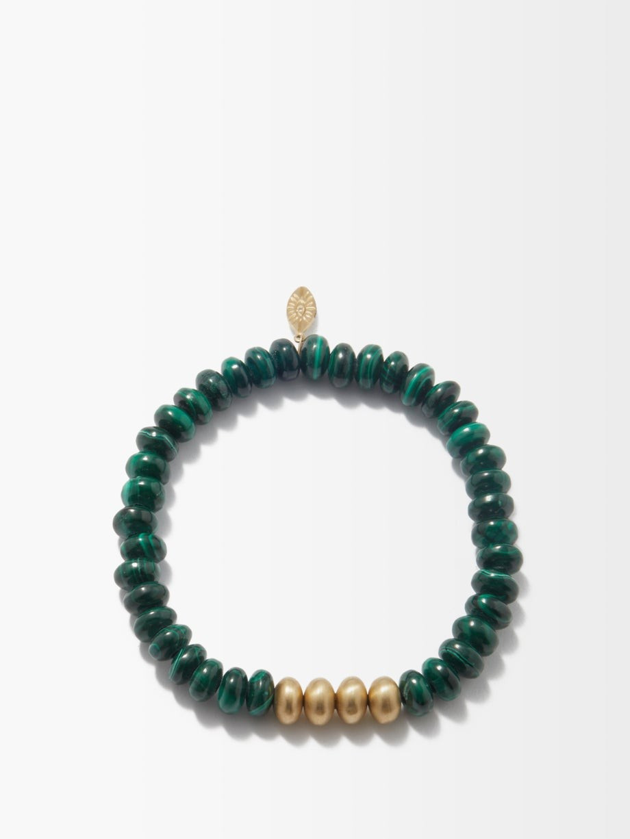 Malachite & 14kt gold bracelet | Jacquie Aiche | Matches (UK)