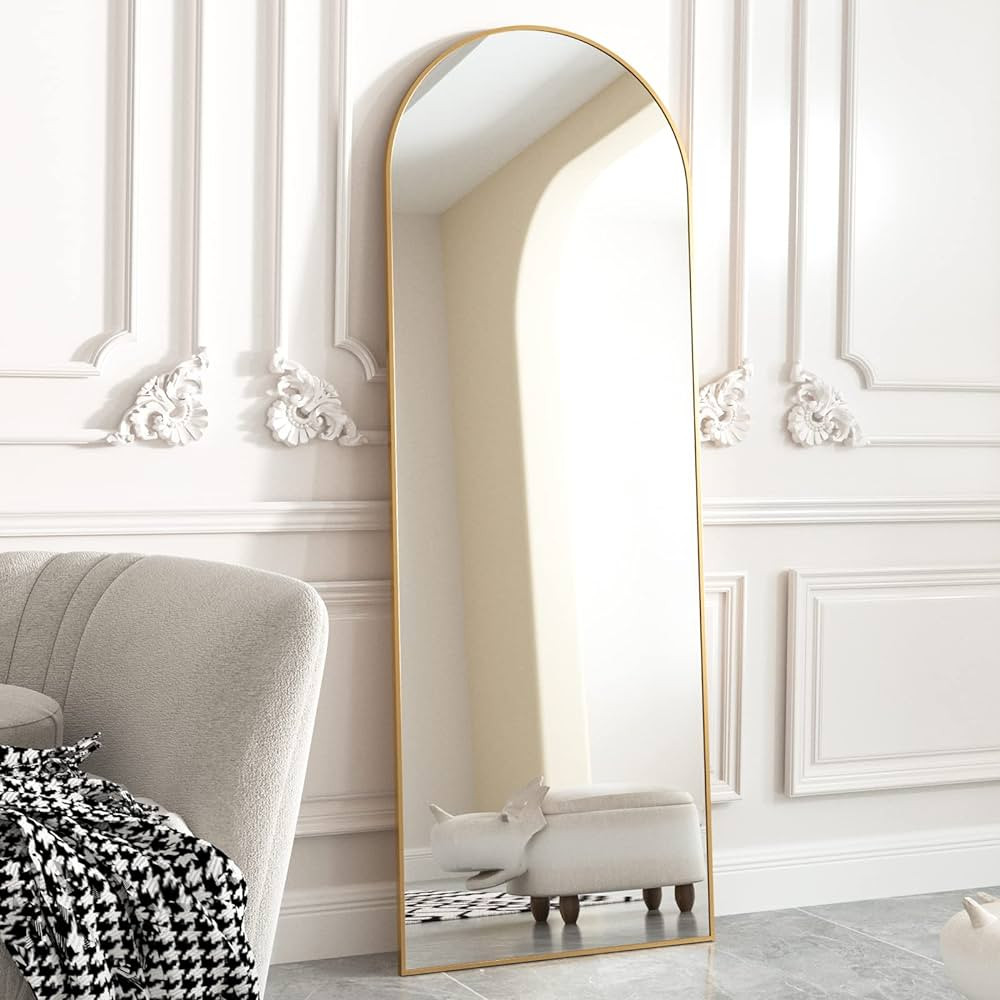HARRITPURE 58"x18" Arched Full Length Mirror Free Standing Leaning Mirror Hanging Mounted Mirror ... | Amazon (US)