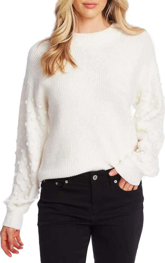 CeCe Puff Sleeve Bobble Ribbed Sweater | Nordstrom | Nordstrom