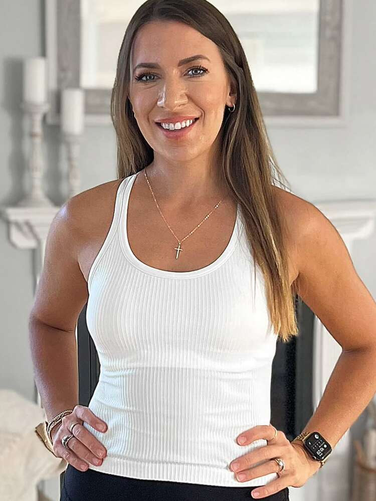 Ribbed Knit Sports Tank Top | SHEIN