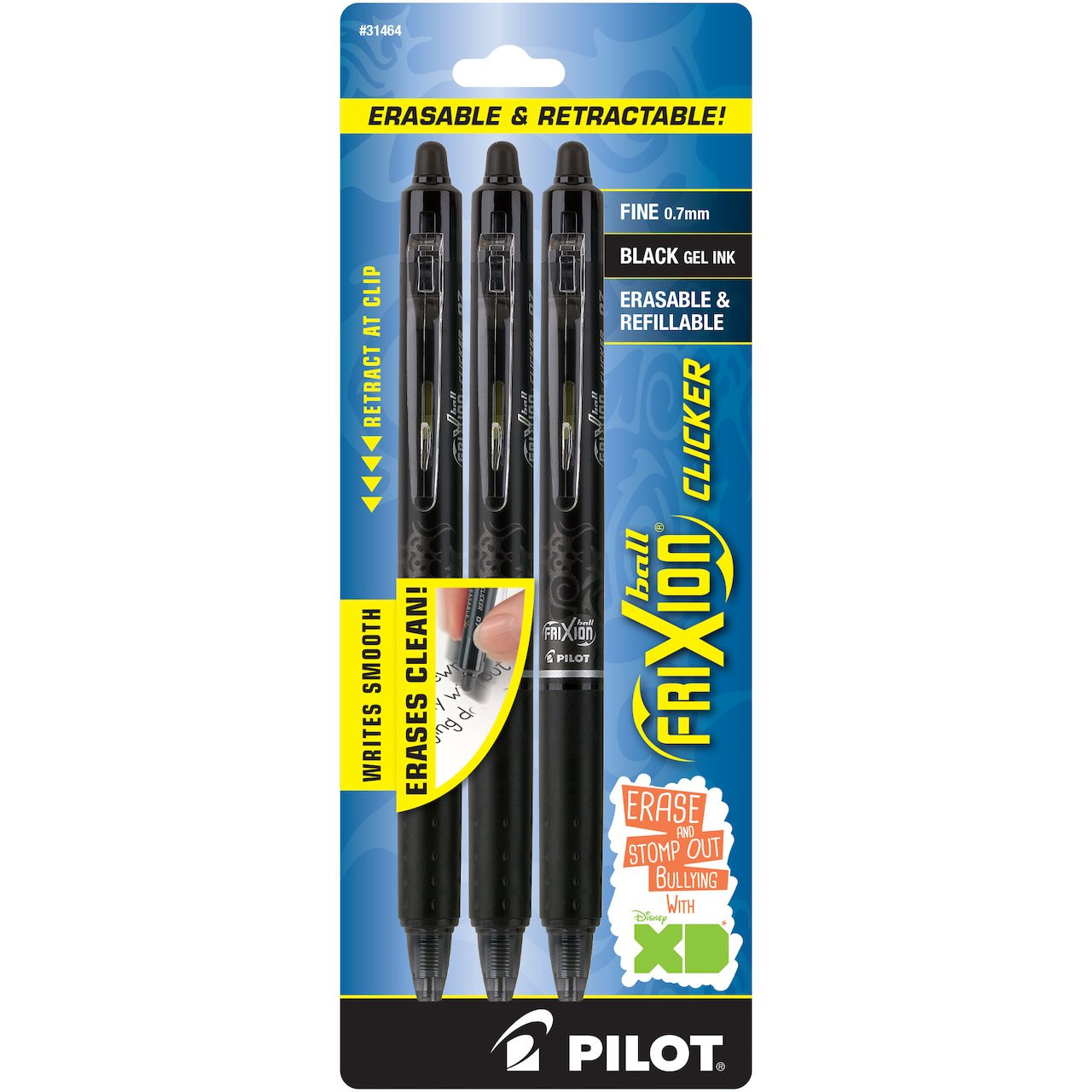 Pilot Frixion Clicker Erasable Gel Pens, Fine Point, Black Ink, 3 Pk, 33161016 | Walmart (US)