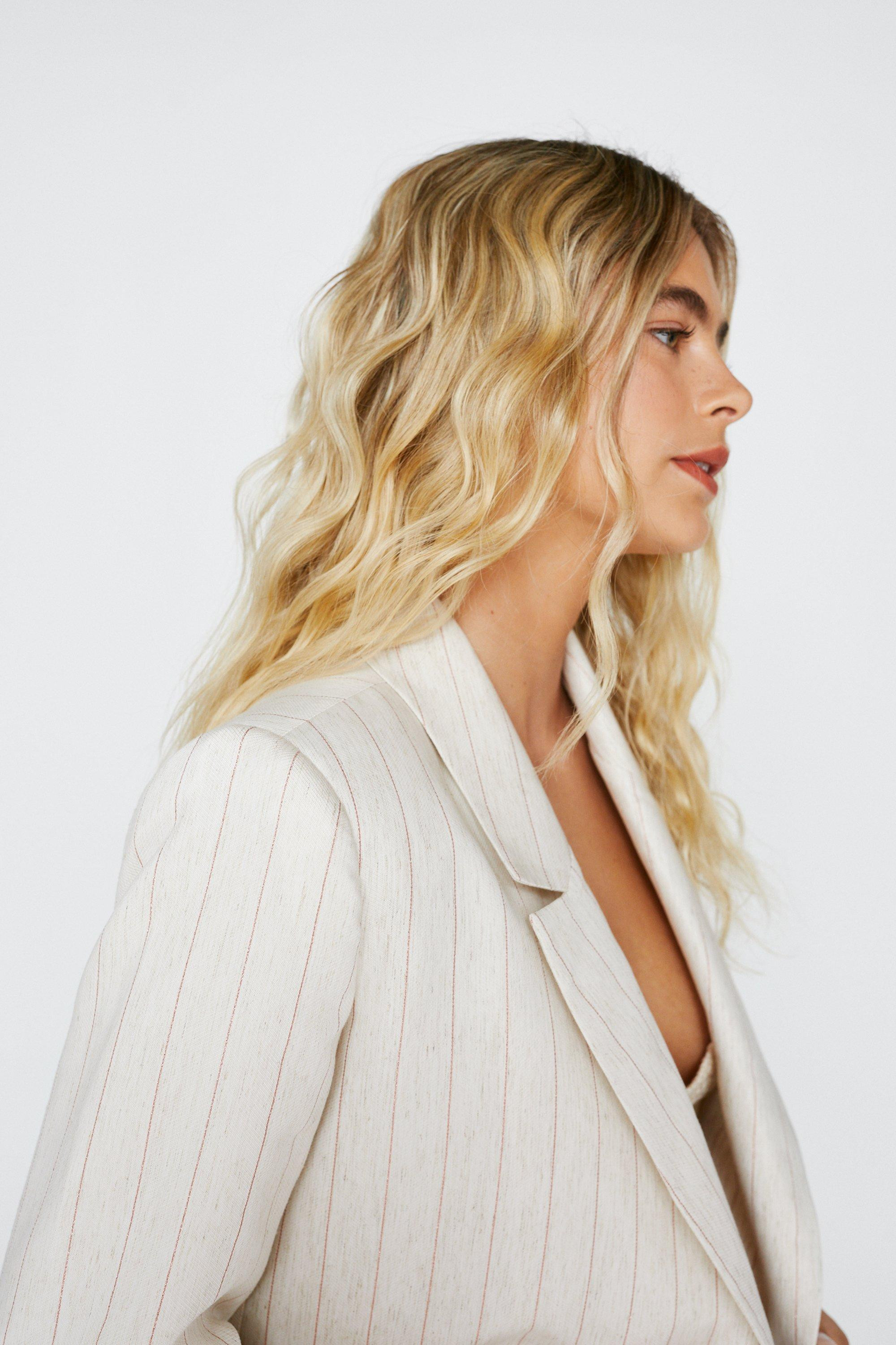 Metallic Pinstripe Single Breasted Tailored Blazer | Nasty Gal (US)