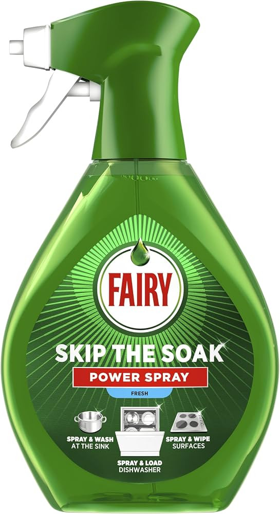 Fairy Skip the Soak Power Spray Fresh 650ml, Pre-Treatment Spray for Dishes & Kitchen, Effective ... | Amazon (UK)