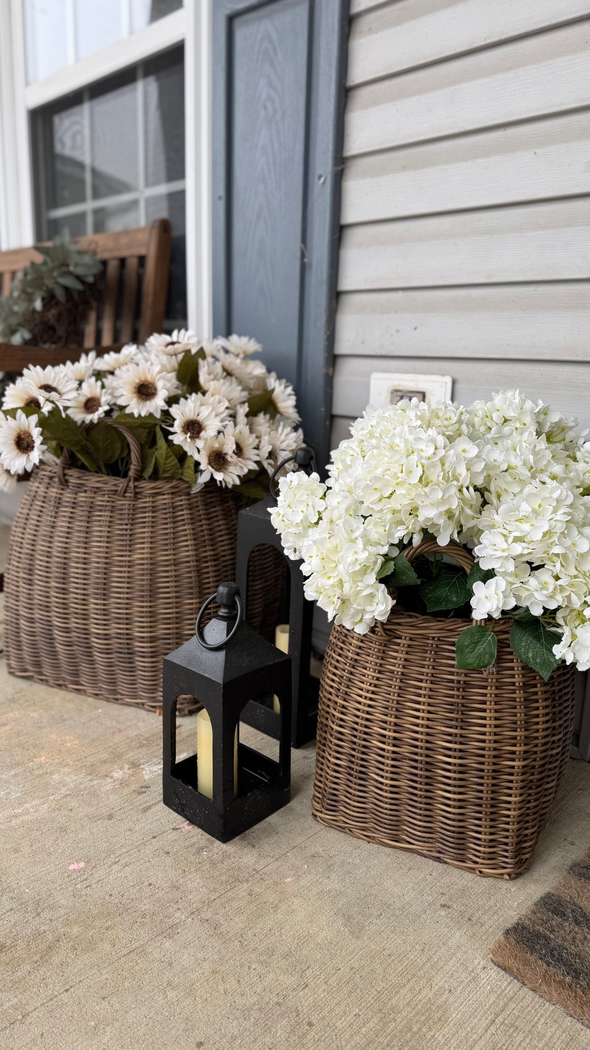 Outdoor woven baskets & florals! Baskets are currently on sale! 

#LTKHome #LTKSeasonal #LTKSaleAlert