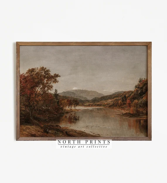 Autumn Landscape Oil Painting | Vintage Rustic Country Decor Digital Art PRINTABLE | 831 | Etsy (US)