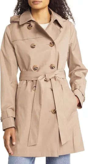 Water Repellent Hooded Cotton Blend Trench Coat | Nordstrom