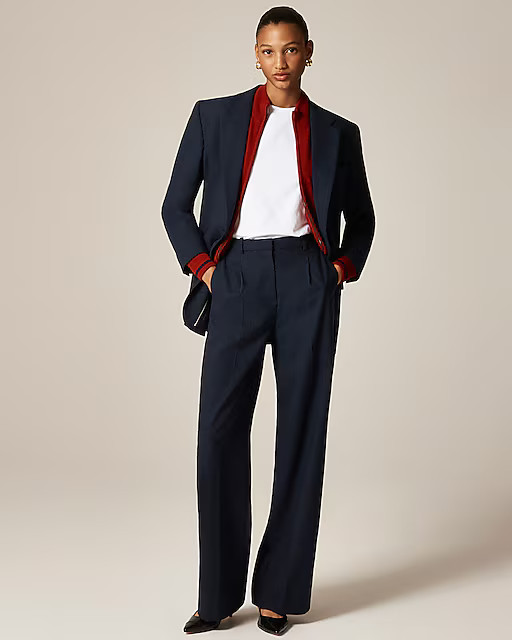 Essential wide-leg pant in Italian studio wool blend | J. Crew US