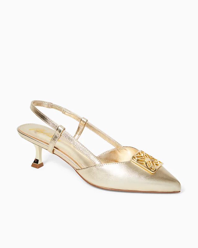 Schuyler Kitten Heel Slingback Shoe | Lilly Pulitzer | Lilly Pulitzer